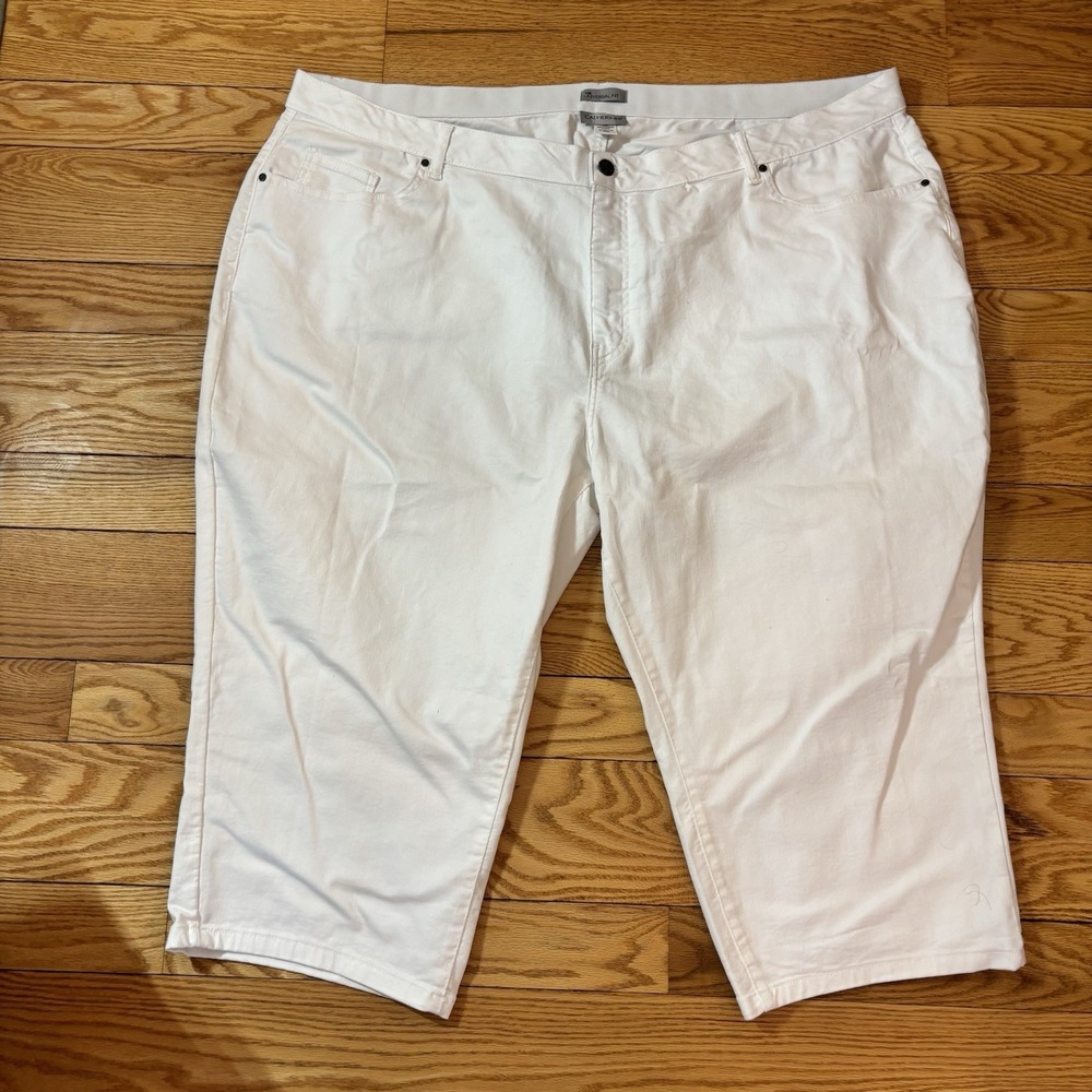 Catherines  Universal‎ Fit Capri Pants Jeans Womens Sz 32 White (50x20.5)